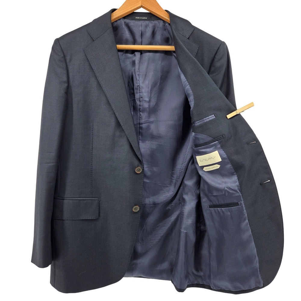 Suitsupply Lazio Navy Blue Suit Jacket Blazer 42R Pure Wool Super‎ 110s